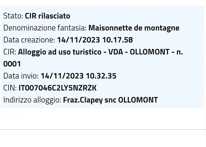 Апартаменты Maisonnette De Montagne Ollomont